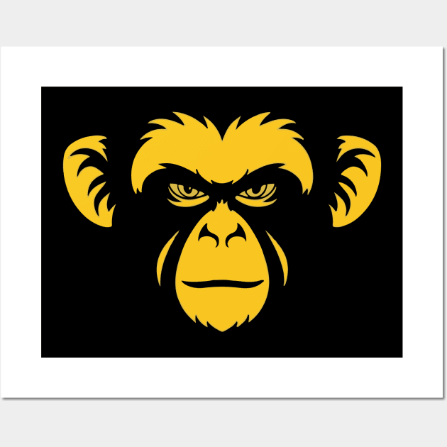 Monkey Face Wall Art by RetroColors